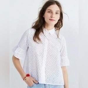 Madewell Eyelet Bell-Sleeve Shirt (A170)